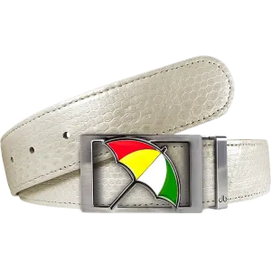 Arnold Palmer Snakeskin Leather Belt in White