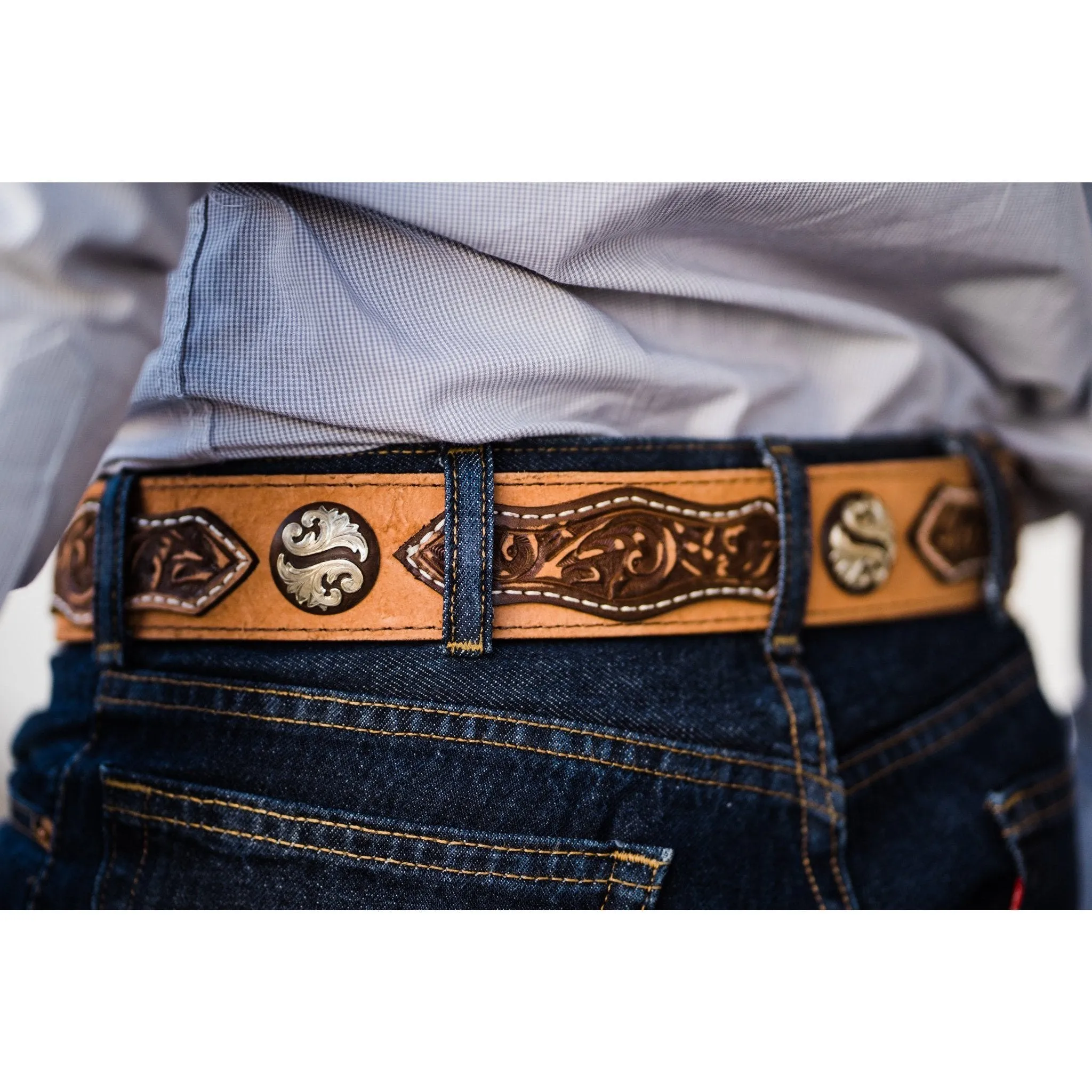 B1034A - Natural Rough Out Tooled Overlay Belt