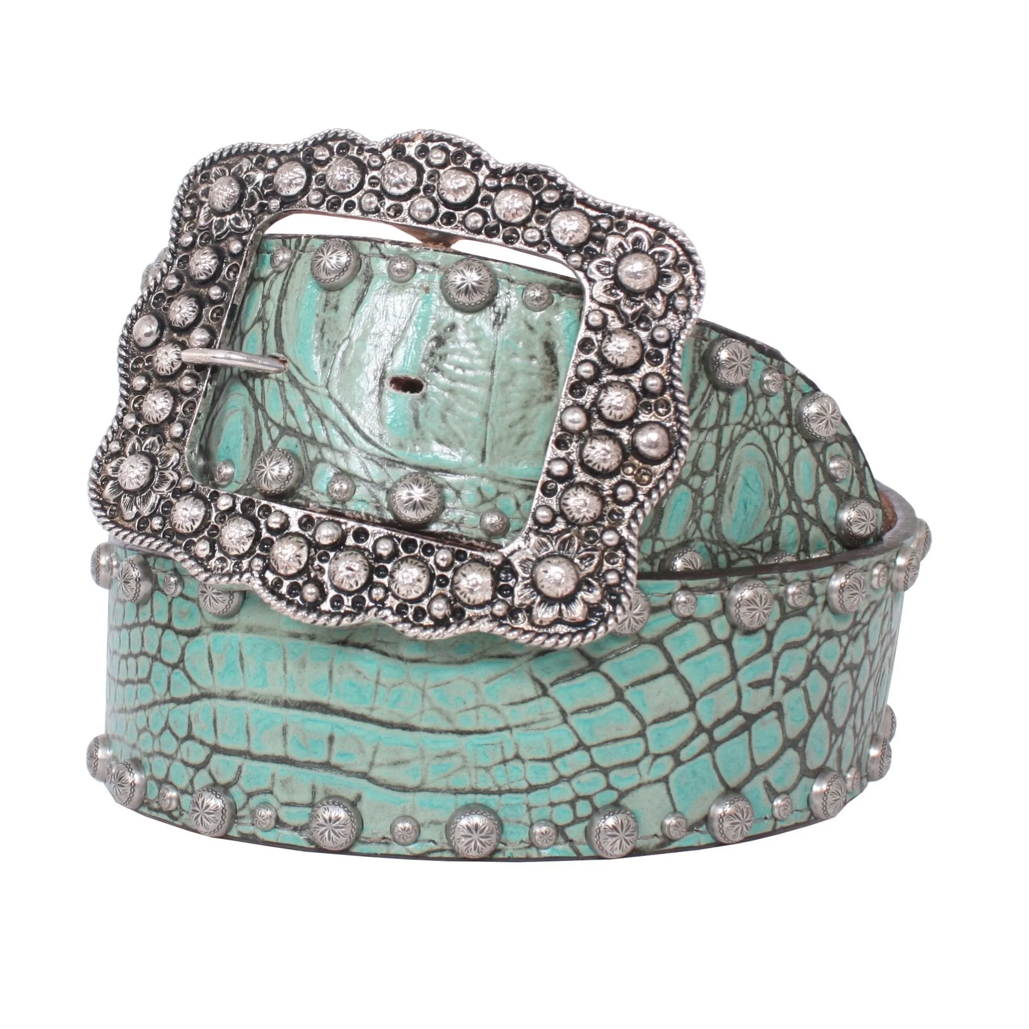 B288 - Turquoise Gator Print Belt