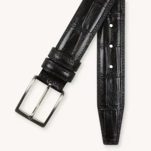Black Croco-Pattern Belt