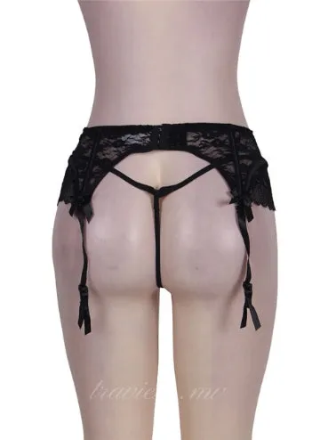 Black Sexy Lace Garter Panty