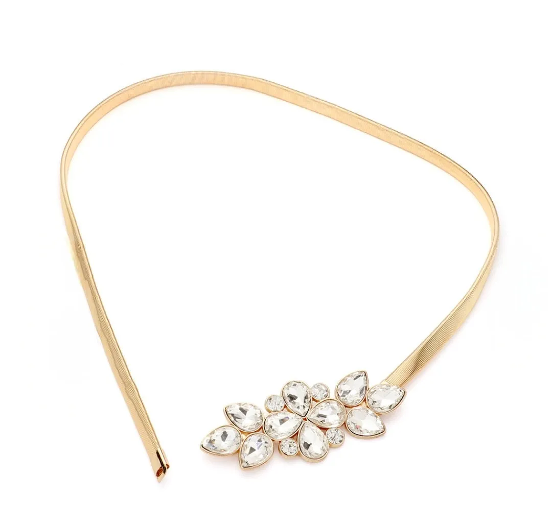 Cluster stone trendy belt