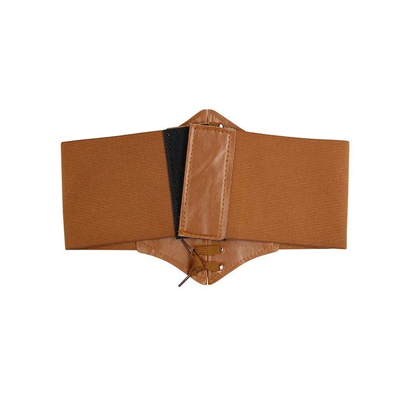 Hanerdun Women Lace-up Corset Waist Belt Stretch Wide Belts for Dress Cinch Waistband