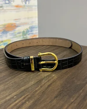 Leather Skinny Belt in Black FINAL SALE