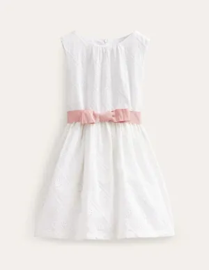 Mini Me Broderie Dress-Ivory