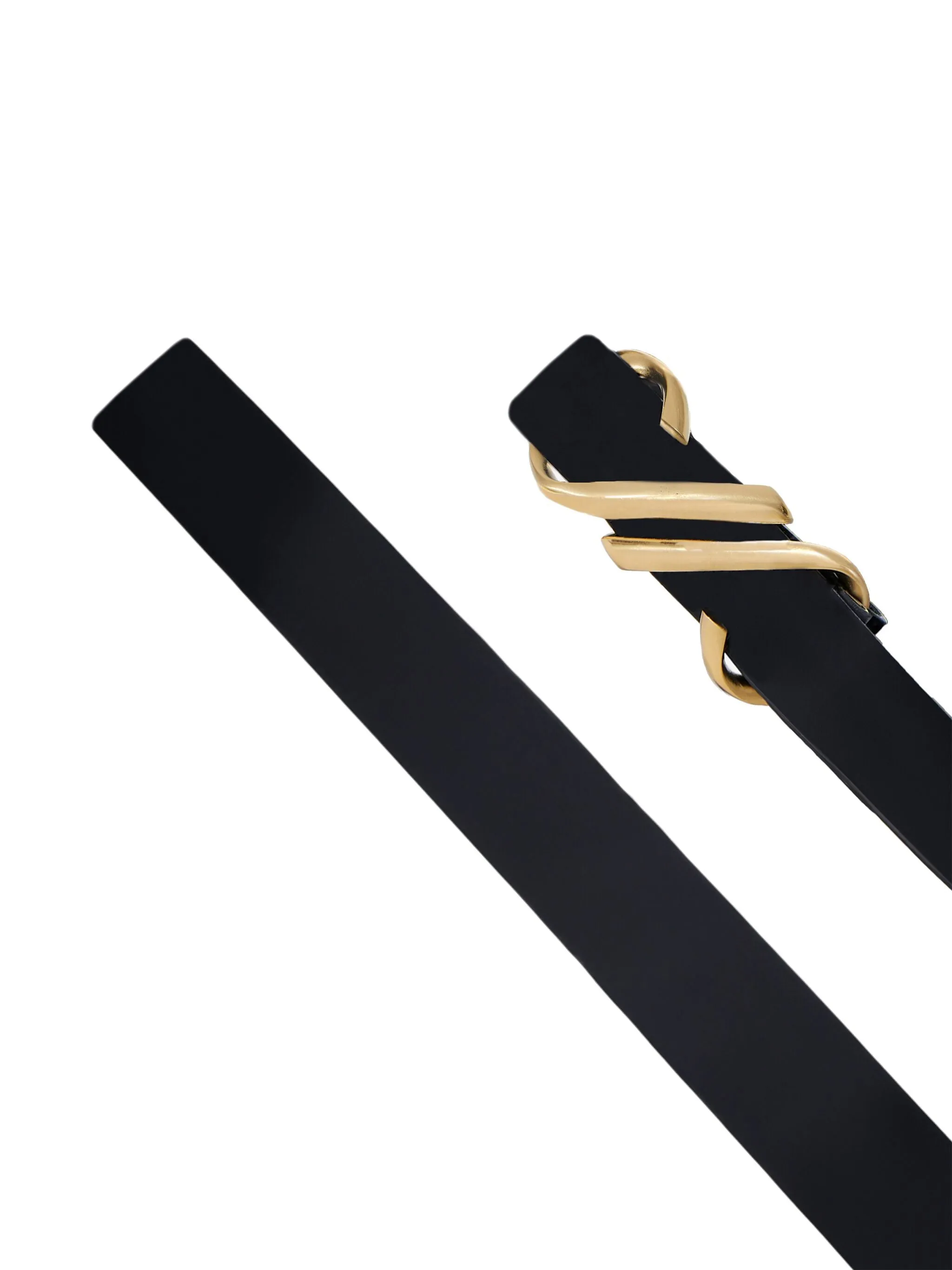 Monogram-plaque Leather Belt in Black