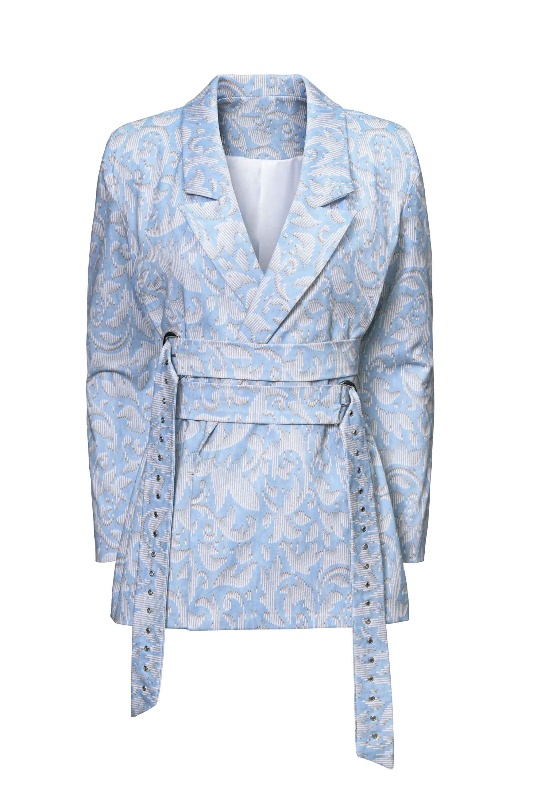 Twill Double Belted Boyfriend Blazer