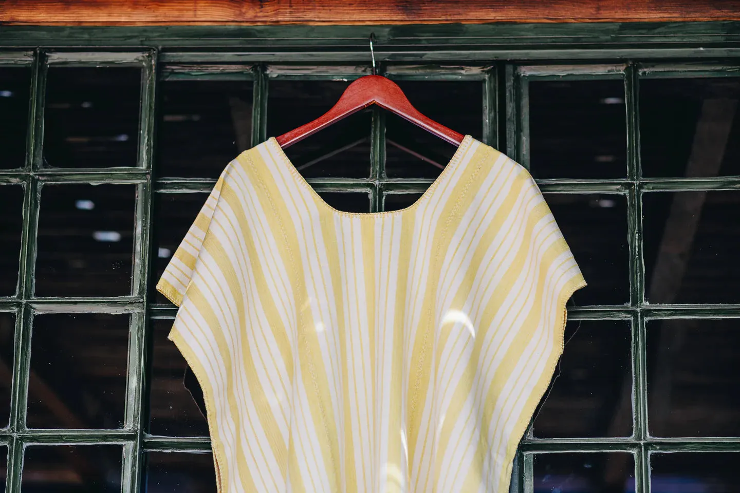 Yellow Stripe Wide Mini Kaftan