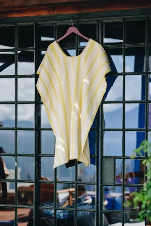 Yellow Stripe Wide Mini Kaftan