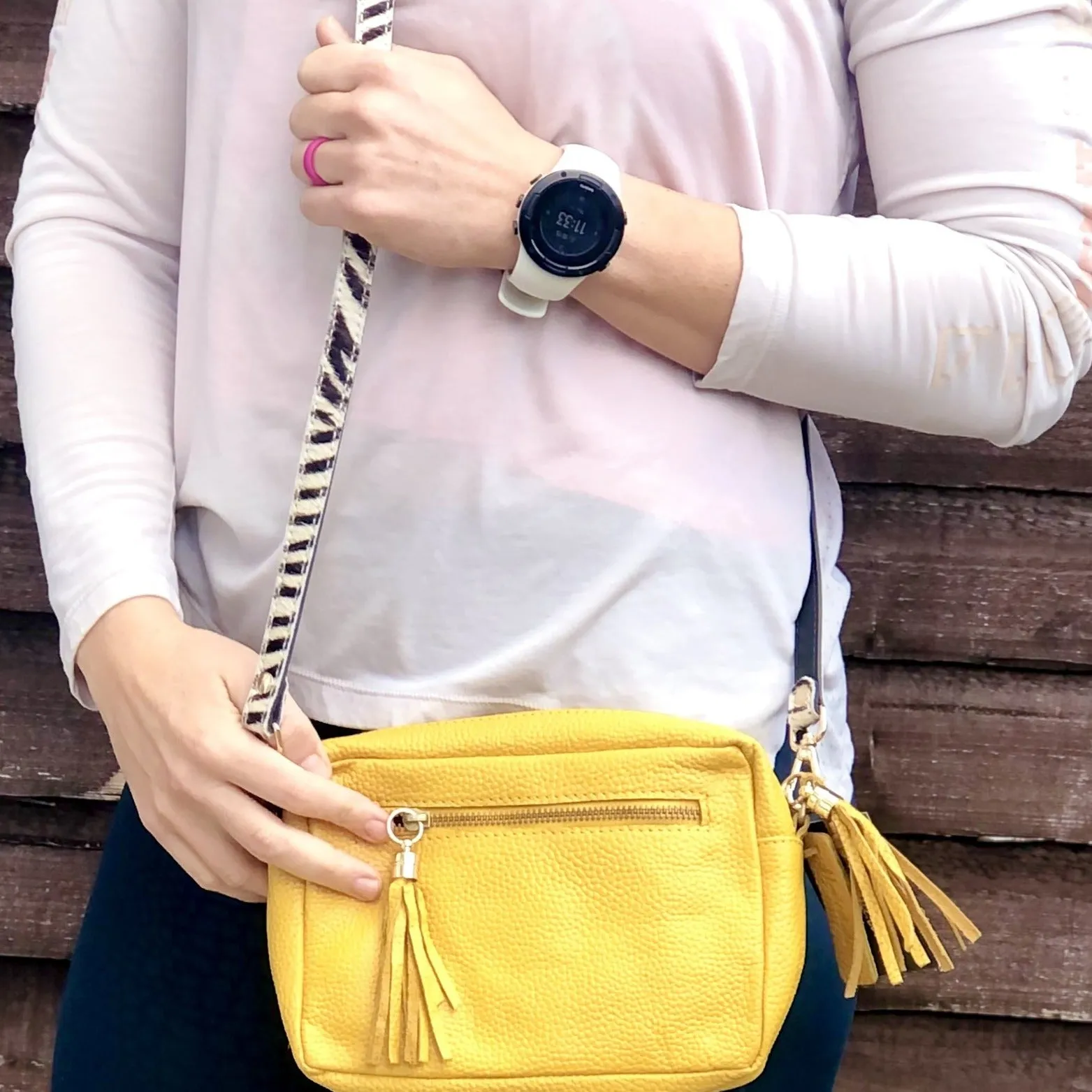 Zebra Monochrome Hair-on Hide Statement Skinny Replacement Shoulder Bag Strap